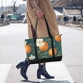 thumbnail image 4 of FORMRS Canvas Laptop Tote Bag for Women with 15.6" Computer Compartments Shoulder Handbag, Retro Floral Orange, 4 of 7