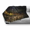 thumbnail image 3 of Wyoming Soft Flannel Fleece Throw Blanket, Starry Autumn Night View Photo with Milky Way Aspen Trees and Tetons, Cozy Plush for Indoor and Outdoor Use, 60" x 80", Multicolor, by Ambesonne, 3 of 6