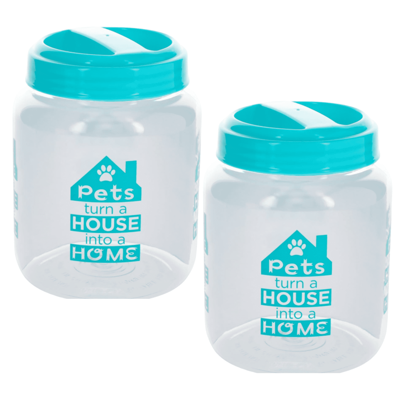 Plastic Pet Food Storage Container with Lids, Small Dog Food Jar Blue Pets Turns a House into