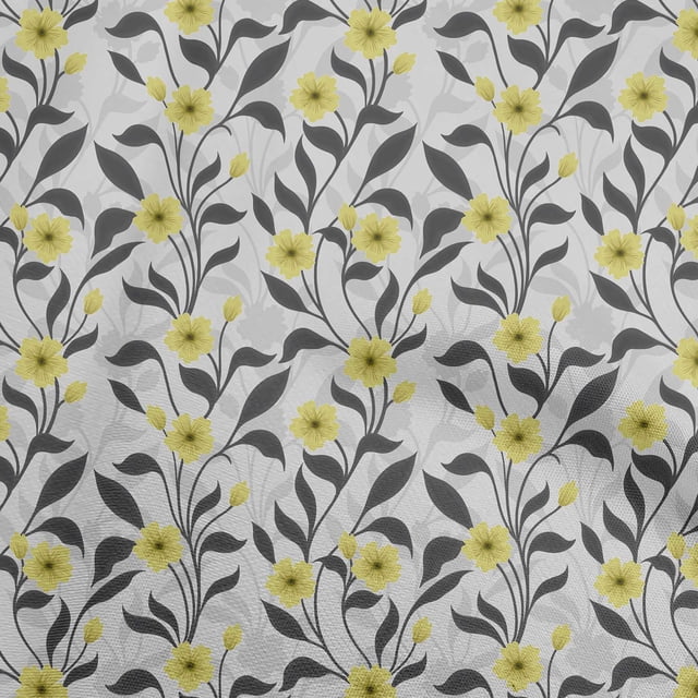 oneOone Georgette Viscose Yellow Fabric Floral Sewing Craft Projects Fabric Prints By Yard 42 Inch Wide