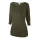 thumbnail image 4 of Blusa Match para Mujer con Mangas 3/4 y Drapé Verde Militar Talla XL, 4 of 5