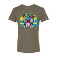 thumbnail image 2 of Cute Happy Smiling Dog Rainbow Pitbull Dog Lover Mens Premium Tri Blend T-Shirt, Military Green, X-Large, 2 of 3