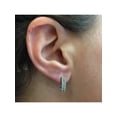 thumbnail image 2 of 7/8ct Diamond Hoops Womens Earrings 14K White Gold, 2 of 2