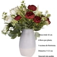thumbnail image 2 of Flores Artificiales, Ramo de Flores Vintage de Peonias Artificiales Decoracion para Decoración del Hogar, Novia, Boda, Fiesta, Festival (Rojo y Blanco), 2 of 4