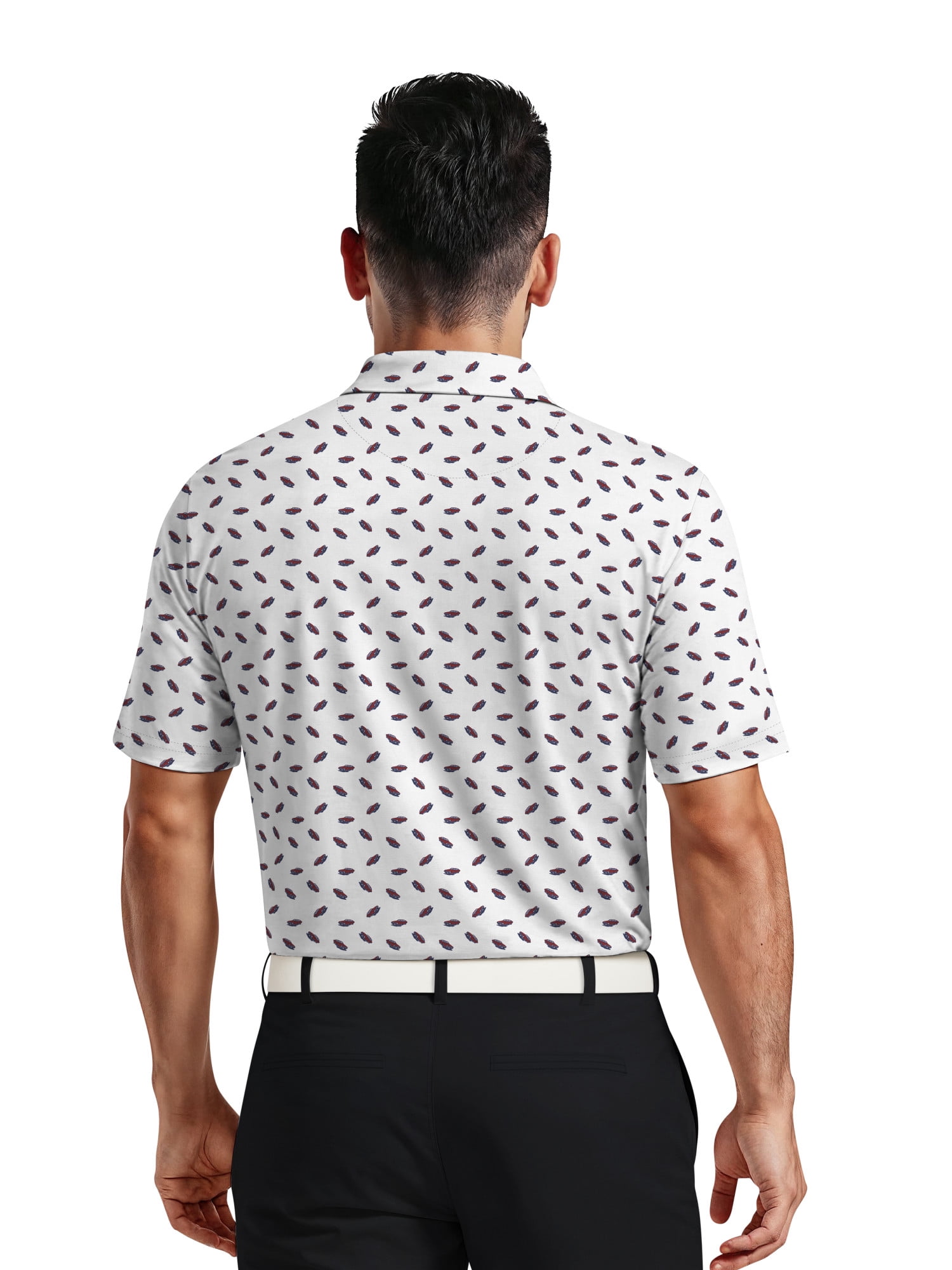 Ben Hogan Men's & Big Men's Performance Car Print Short Sleeve Polo Shirt, up to 5XL