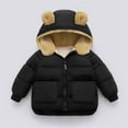 thumbnail image 2 of Toddler Boy Winter Coat 3T Toddler Kids Baby Boys Girls Winter Warm Solid Coats Bear Ears Hooded Padded Jacket Outwear Windproof Jacket Boys Z0A-Black, 3-4 Years, 2 of 5