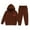 Brown, variant on Girls Winter Outfits Bow Print Long Sleeve Hooded Sweatshirt Joggers Child Comfy Daily Wear Autumn Loose Outfit Set