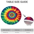 thumbnail image 6 of Colorful Rainbow Tie Dye Spiral Pattern Round Fitted Tablecloth with Elastic Edge,Dining Table Cover Waterproof,Outdoor Round Tablecloth for Camping,Dining,Indoor and Outdoor, 6 of 7