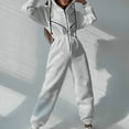 thumbnail image 3 of UDIYO Women's Casual Sweatsuit Jumpsuit Block Pocket Hooded Top Pant Set Jogger Tracksuit, 3 of 8