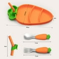 thumbnail image 5 of YAOMOBB Silicone Toddler Plate With Stainless Steel Utensils Silicone Plate Set with Suction Cup for Toddlers Carrot Design Baby Bowl with Straws Cutter and Forks, 5 of 5