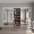 thumbnail image 2 of 120" x 80" Double Aluminlum Mirror Single Glass Pane Metallic Sliding Closet Doors, 2 of 8