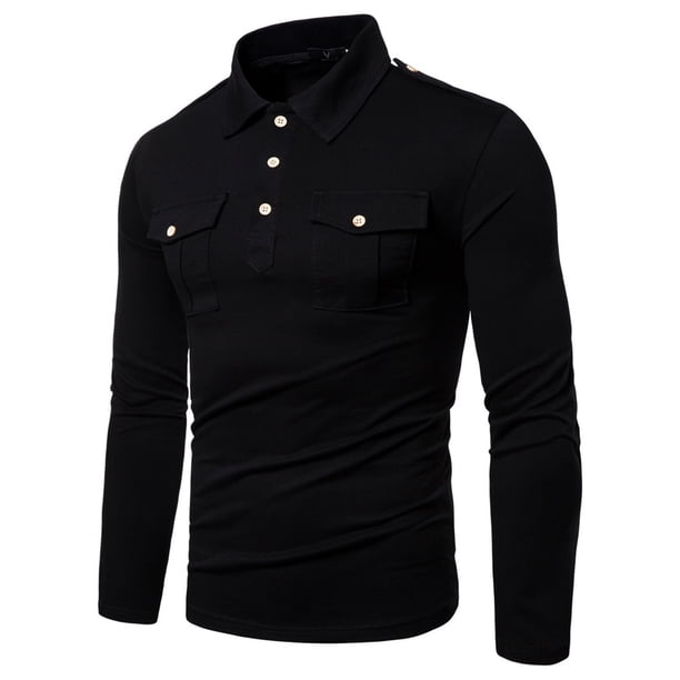 Camiseta de hombre Camuflaje Costura Jersey de manga larga Suéter Casual Pompotops oipoqjl25664