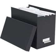 Bigso John Fiberboard Label Frame Desktop File Storage Box | Dark Grey