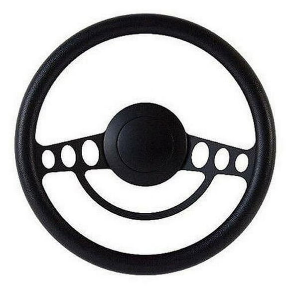 New World Motoring Black on Black Billet Hot Rod Steering Wheel -- 9 Hole for GM Columns, Ididit