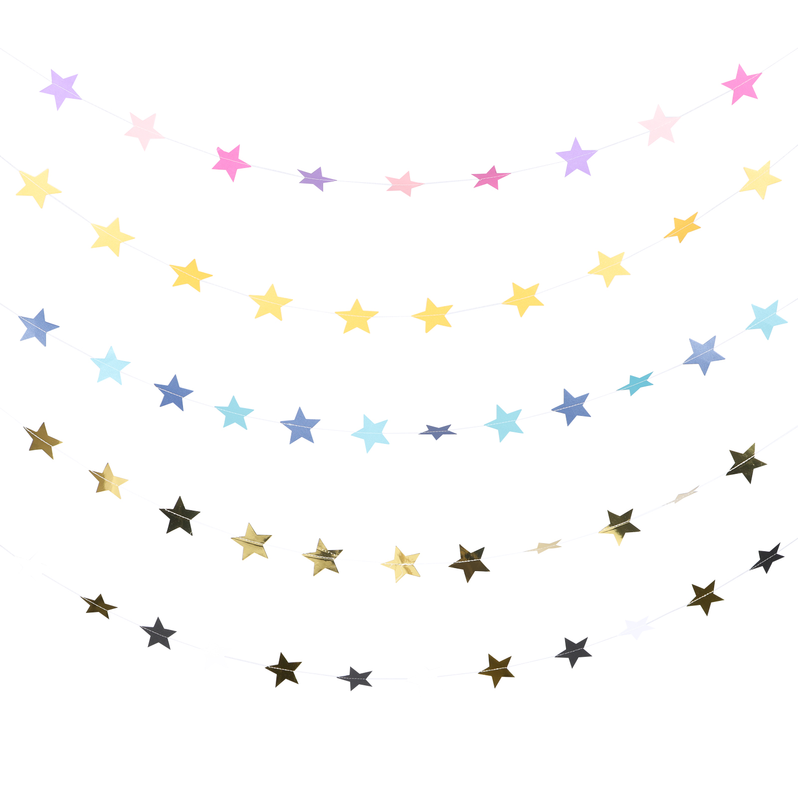 Star Banner Bunting Party Garland Hanging Birthday Decorations Festival