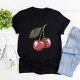 thumbnail image 2 of Vintage Cherry Shirt Tee Fruit Tshirt Summer Women T-shirts Casual Short Sleeve Tshirts Cherry Lover Gift Retro Women Clothes, 2 of 2