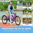 thumbnail image 5 of MOPHOTO Adult Tricycle with 24" Big 3 Wheels,Three Wheel Cruiser Bikes with Large Basket & Bell (Rose-purple,7-Speed), 5 of 6
