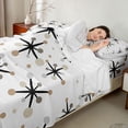 thumbnail image 4 of Castle Fairy Mid Century Atomic Star Queen Sheets 4 Pieces,Abstract Round Dot Queen Sheet Sets,Taupe Gray White,1 Flat Sheet, 1 Fitted Sheet and 2 Pillowcases, 4 of 7