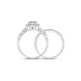 thumbnail image 3 of 14kt White Gold Baguette Diamond Bridal Wedding Ring Band Set 3/4 Cttw, 3 of 4
