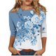 thumbnail image 2 of Fiudx Ofertas Flash Artículos En Oferta Blusa Holgada con Estampado de Pascua y Cuello Redondo Retro de Manga Tres Cuartos a La Moda para Mujer, 2 of 4