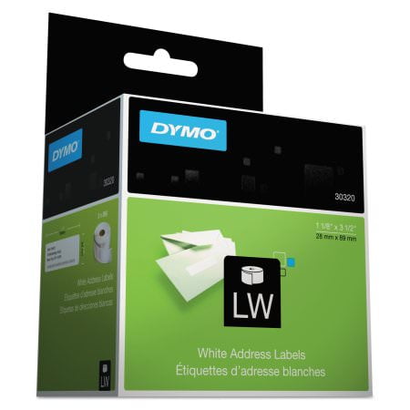 DYMO LW Address Labels for LabelWriter Label Printers, White 1-1/8