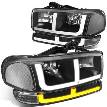 LED DRL Clear Chrome Headlights+Bumper Lamps Fit For 1999-2007 GMC Sierra/Yukon - Foto 4
