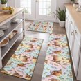 thumbnail image 2 of Colorful Highland Cow Flower Butterfly Pattern Kitchen Rugs Sets Of 3,Kitchen Runner Rugs Non Skid Washable,Decorative Kitchen Floor Mats for Kitchen,Sink,Laundry,17"x30"+ 17"x47" + 17"x59", 2 of 6