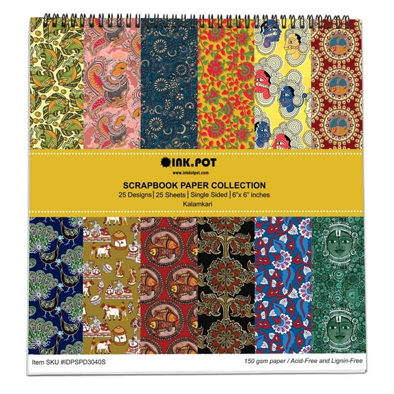 Inkdotpot 25 Sheets Basics Scrapbook Paper Pad 12x12- Single-Sided Scrapbook Paper- Colorful Cardstock Paper Scrapbooking DIY Decorative Background Cardmaking Supplies- Journal Craft Paper