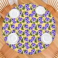 thumbnail image 2 of Pioneer Flower Floral Print Pattern Round Fitted Tablecloth with Elastic Edge,Dining Table Cover Waterproof,Outdoor Round Tablecloth for Camping,Dining,Indoor and Outdoor, 2 of 7