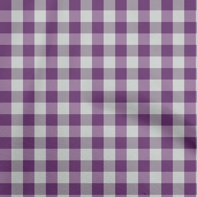 oneOone Cotton Poplin Purple Fabric Check Craft Projects Decor Fabric Printed By The Yard 56 Inch Wide