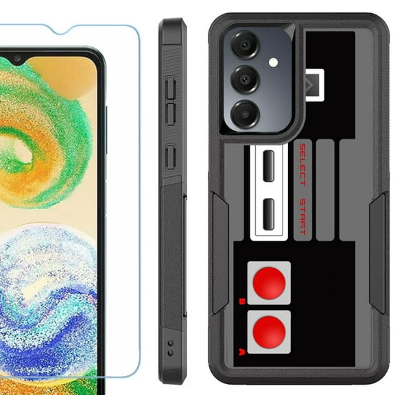 Heavy Duty Dual Layer Hybrid Phone Case for Samsung Galaxy S24 FE 5G with Tempered Glass Screen Protector, by OneToughShield - Game Controller