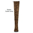 thumbnail image 2 of BLISSFUL STEP Women's Boots Round Toe Block Heel Over Knee High Faux Suede Boots Leopard 6, 2 of 8