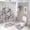 style-1194, variant on Vintage Elegant Rustic Floral Botanical French 4 Piece Decor Shower Curtains Sets Non-Slip Rugs And Toilet Mat Lid Rug Accessories French Country Chic Flowers