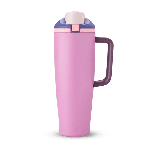 Owala FreeSip Tumbler de 40oz (1.18L) con Asa, Acero Inoxidable, Térmico antiderrame, Color Pretty In Purple