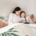 thumbnail image 5 of Homewish Botanical Flowers Leaves 2pcs Bedding Comforter Set For Children Teens Adults,Abstract Minimalist Stripes Twin Comforter Sets,Vintage Aesthetic Breathable Bedding Set, 5 of 8