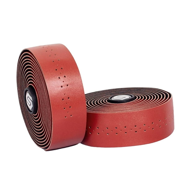 2 cintas para manillar de bicicleta con tapón para manillar de bicicleta. Rojo