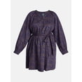 thumbnail image 5 of Terra & Sky Women's Plus Cotton Balloon Sleeve Tie Waist Tunic Dress, Sizes 0X-5X, 5 of 5