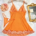 thumbnail image 4 of PMVFHDE Nightgowns For Women Lace Bodysuit With Shapewear Alluring Sheer Nightgown Fashion Solid Color Sleepwear For Home Orange,XXL, 4 of 8
