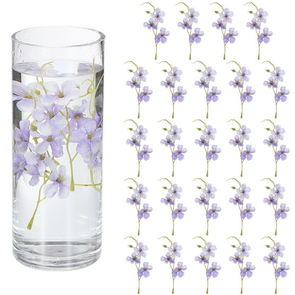 Uxcell 24Pcs Floating Flowers for Centerpieces, Purple White Pea Flower Silk Faux Flower Heads for Floating Candles Vases Filler Party Home Table Wedding Centerpieces Decoration