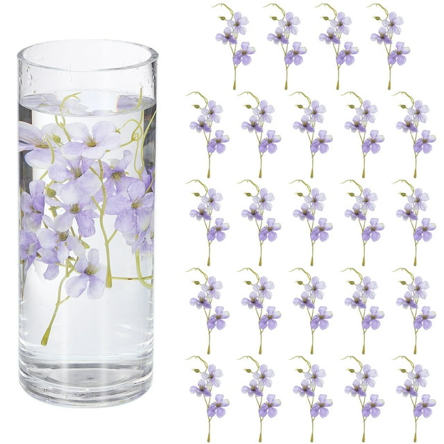 Uxcell 24Pcs Flores Flotantes para Centros de Mesa, Cabezas de Flores Falsas de Seda de Flor de Guisante Púrpura Blanca para Velas Flotantes, Relleno de Jarrones, Decoración de Mesa de Fiesta y Boda