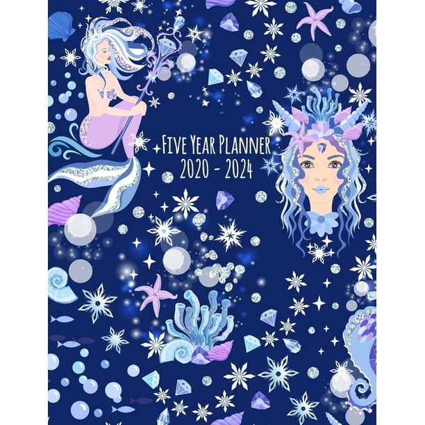 Five Year Planner 20202024 Monthly Calendar Ice Queen Mermaid