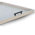 thumbnail image 3 of Benjara Yela Decorative Tray- 27x27 Square with Black Handles- Light Gray, 3 of 7