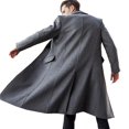thumbnail image 2 of Mens Winter Trench Coat Single-breasted Warm Outwear Long Jacket Formal Overcoat, 2 of 3