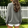 thumbnail image 7 of Staron Women's Sweater Knitted Ribbed Round Neck Long Sleeve Casual Comfy Pullover Tops Fall Winter Fashion Solid Knitwear Gray M, 7 of 7