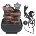thumbnail image 1 of Fuente de escritorio para el hogar, decoración de agua corriente, adorno para patio con luz y bola, enchufe europeo de 220V, 1 of 5