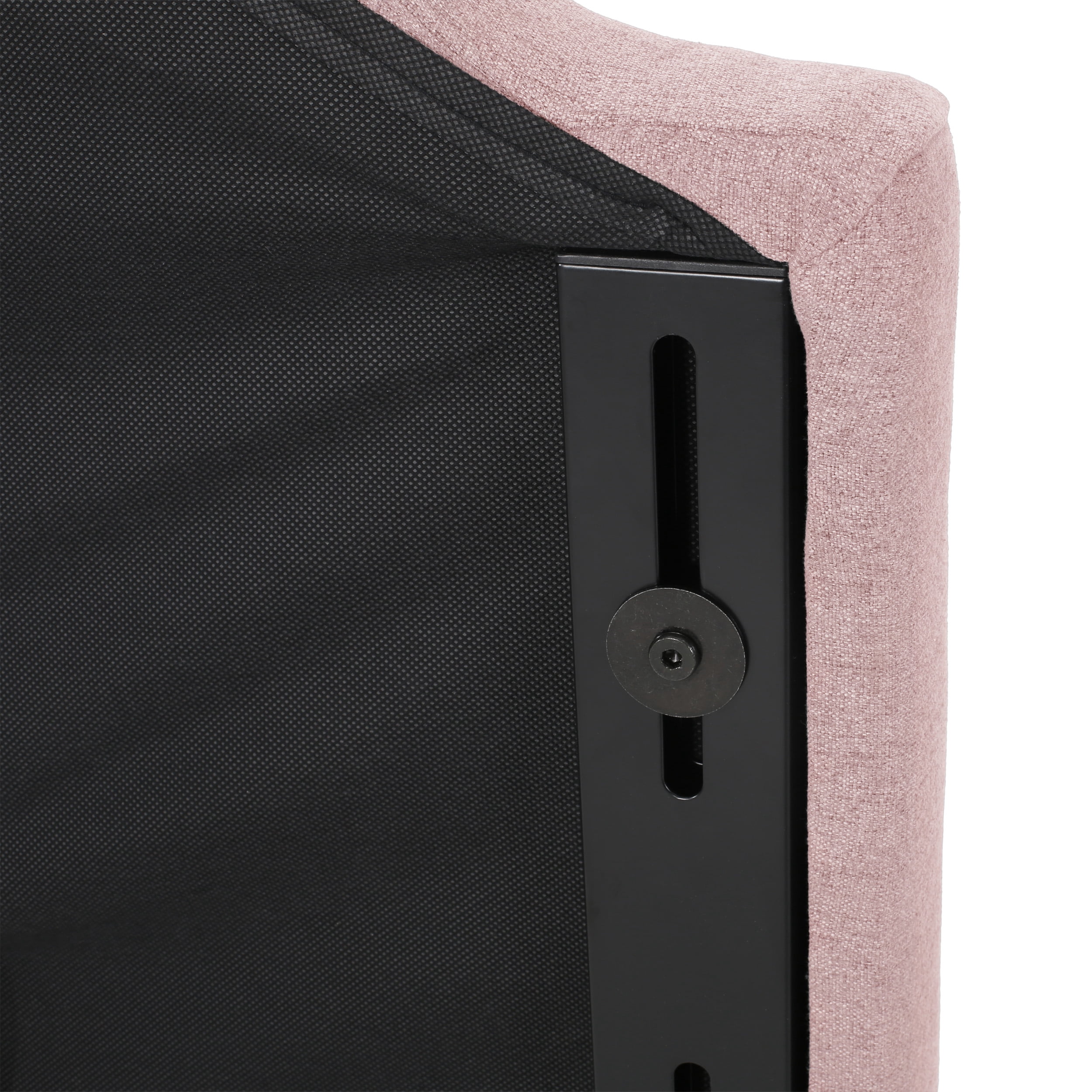 GDF Studio Flanner Contemporary Fabric Upholstered Twin Headboard, Light Blush