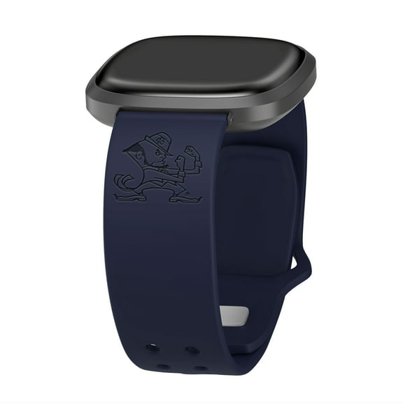 Notre Dame Engraved Silicone Unisex Watch Band for Fitbit Versa 3 and Sense (Navy) by Affinity Bands