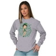 thumbnail image 4 of Betty Boop St Patricks Day Clovers Women's Long Sleeve T Shirt Brisco Brands S, 4 of 6