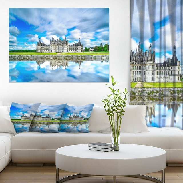 Chateau De Chambord Castle in Blue - Oversized Landscape Wall Art Print