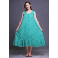 thumbnail image 5 of Bimba Turquoise Green2 Leaves Colorful Cotton Nightgowns For Women Mid-Calf Printed Sleepwear Night Dress XXX-Large, 5 of 6